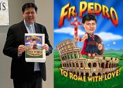 Caricature gift for Superior General, Fr. Pedro Tramontin