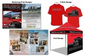 Marketing brochures, booklets, tent and t-shirt designs for a major contractor