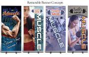 MKE Muscle Gym banner design concepts