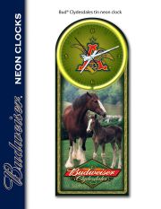 Budweiser® Neon tin clock design