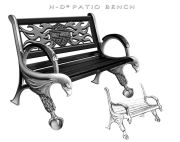 H-D® outdoor patio bench concept