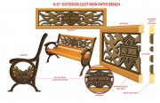 HD Outdoor Cast Iron Patio Bench