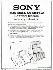 Sony Discman Display Instructions